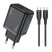 Totu Wall Fast Charger with Cable PD3.0, 25Watts, Black product image