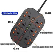 Power Socket- 6 Ac Auto Max 4.2A, 3000Watts, 2Mm. Black product image