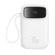 Baseus QPow 2 Digital Display Fast-Charging Power Bank with 2 Built-in Type-C Cable, White product image
