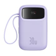 Baseus QPow 2 Digital Display Fast-Charging Power Bank with 2 Built-in Type-C Cable, Purple product image