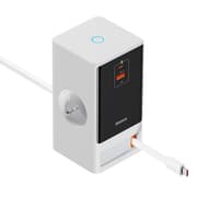 Baseus Power Combo Digital Power Strip 2AC & 1U & 1C, Retractable-C 65, Watts,1.5M, White product image