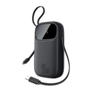 Baseus Energy Fill Digital Display Power Bank, 2Built-in USB-C Cables, 10000Mah, Cosmic Black product image
