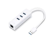 Tp-Link Usb 3.0 3-Port Hub & Gigabit Ethernet Adapter-White product image