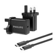 Philips GaN Wall Charger USB-C Cable, 30Watts, Black product image