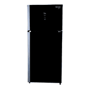 Unionair Top Mount Refrigerator, Two door No frost, 440Lit, Black Glass with Silver product image
