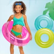 Inflatable swim ring for adults in summer colors product image
