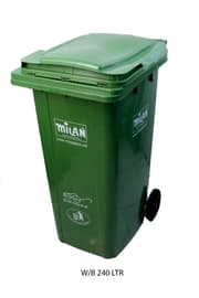 حاوية نفايات خارجية متحركة بعجلات سعة 240 لتر من ميلان product image