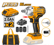 دريل بناشر + لقمة مفك شحن 20 V من انكو INGCO product image