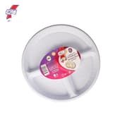 طقم صحن بلاستيك مدور مقسم ابيض عدد 50 - RZ product image