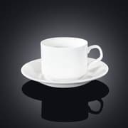 طقم فنجان شاي وصحن 215 مل من Wilmax - أبيض product image