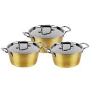 طقم طناجر 6 قطع من Berlinger Haus Hammered - ذهبي product image