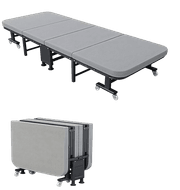 Foldable Guest Bed 190 x 90 cm – Portable Metal Frame with Adjustable Headrest & Wheels – Space-Saving Sofa Bed product image