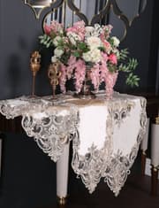 طقم مفرش طاولة رفيع 5 قطع بتصميم Perla من Daimon Home - ذهبي product image