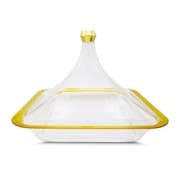 طبق طاجن بغطاء مربع أكريليك من Al-Hoora - ذهبي وشفاف product image