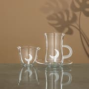 طقم قهوة عربية وشاي 18 قطعة زجاج بتصميم هلال من Almarjan - أبيض product image