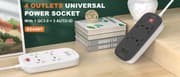 وصلة كهرباء 4 مخارج ينفيرسال مع 4 مداخل USB شحن سريع من لدينيو LDNIO product image