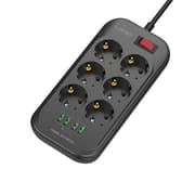 وصلة كهرباء فيش الماني 6 مخارج مع 4 USB منLDNIO product image