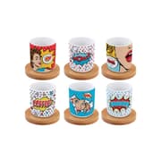 طقم فناجين قهوة 12 قطعة 110 مل بعلبة من Easy Life Pop Art - ألوان متعددة product image