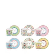 طقم فناجين قهوة 12 قطعة 100 مل بعلبة من Easy Life Spring Folk - ألوان متعددة product image