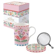 طقم كوب بمصفاة وغطاء 350 مل بعلبة من Easy Life Spring Folk - ألوان متعددة product image