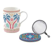 طقم كوب بمصفاة وغطاء 350 مل بعلبة من Easy Life Tropical Groovy - ألوان متعددة product image