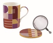 طقم كوب بمصفاة وغطاء 350 مل بعلبة من Easy Life Geometric Art - ألوان متعددة product image
