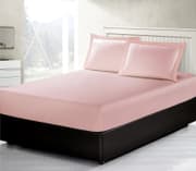 طقم شرشف سرير مطاط مجوز كبير 3 قطع من ARMN Vero Italy - زهري باهت product image