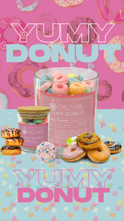 شمع Yumy Dount من شمع الصويا 100% برائحة كريمة الفانيليا لجو مريح وطويل الأمد product image