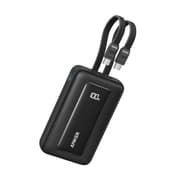 باور بانك A1680H12 Zolo 10000MAH 35W للشحن السريع مع كبلان USB-C مدمجان اسود من Anker product image
