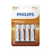 بطاريات زنك AA من فيليبس - عبوة 4 قطع بجهد 1.5 فولت وبتكنولوجيا زنك-كلوريد عالية الجودة product image