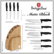 طقم سكاكين وستاند 10 قطع من Berlinger Haus - مات بلاك product image