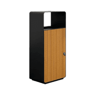 حاوية نفايات خارجية من الخشب البلاستيكي بإطار أسود، سعة 46 لتر، تصميم أنيق ومتين. product image