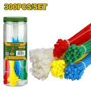 طقم روابط كابلات نايلون JADEVER 300 قطعة متعدد الألوان قوي ومتين product image