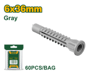 JADEVER Universal Wall Anchors – 6×36mm, Gray, 60 Pcs PE Anchors (JDXTD911) product image