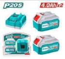 طقم بطاريات 4 أمبير عدد 2 مع شاحن من TOTAL product image