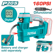ضاغط هواء TOTAL 20V متنقل 160PSI مع مصباح LED لأداء موثوق product image