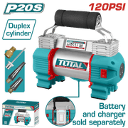 TOTAL Cordless Auto Air Compressor 20V – 120 PSI – Dual Cylinder (TACLI2026) product image