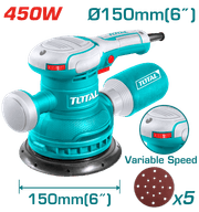 TOTAL Electric Rotary Sander with Variable Speed 450W - 150mm | 6" (TF2061506) product image