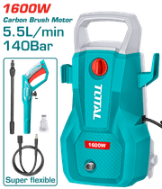 TOTAL High Pressure Washer 1600W – 140Bar, Auto Stop, with Spray Gun & Hose (TGT11336) product image