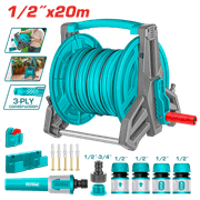TOTAL Hose Reel Set 20M | 1/2" - With Nozzle & Wall Bracket (THHR20124) product image