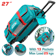 TOTAL 27″ Wheeled Tool Bag with Telescopic Handle – Heavy Duty 1680D Polyester Tool Storage (THRRTB2712) product image