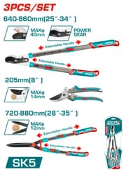 TOTAL 3PCs Garden Shears Set (THT1593301) product image