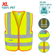 صدر الأمان العاكس XL أصفر فوسفوري بتقنية EN471 الفئة 2 لزيادة السلامة product image