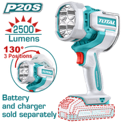 كشاف شحن تولتال 20 فولت مع 3 أوضاع سطوع وإضاءة قوية 2500 لومن product image