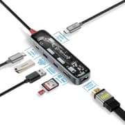 موزع USB-C شفاف 7 في 1 ترانس هاب لايت بدقة 4K وشحن 100 واط من PROMATE product image