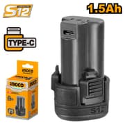 بطارية ليثيوم أيون انكو 12 فولت سعة 1.5 أمبير مع منفذ شحن يو أس بي نوع سي product image