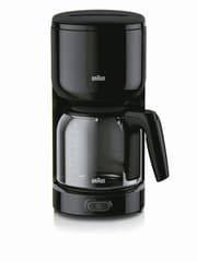 محضرة قهوة أمريكية براون 1000 واط بسعة 12 كوب مع إبريق زجاجي وأسود product image