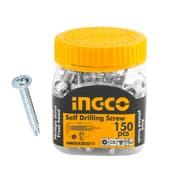 براغي حديد انكو INGCO ذاتية الثقب (Self-Drilling) مقاس ST4.2 مغلف بالزنك - 120 قطعة product image
