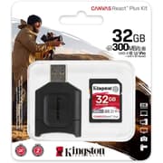 Kingston 32GB SDXC Canvas React Plus 300MB/s Read UHS-II, C10, U3, V90 Memory Card w/ MLP SD Reader product image