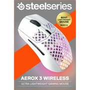 SteelSeries Aerox 3 (2022) Wireless Super Light 18K CPI TrueMove Air Optical Sensor 68g Water Resistant 200 Hour – Snow product image
